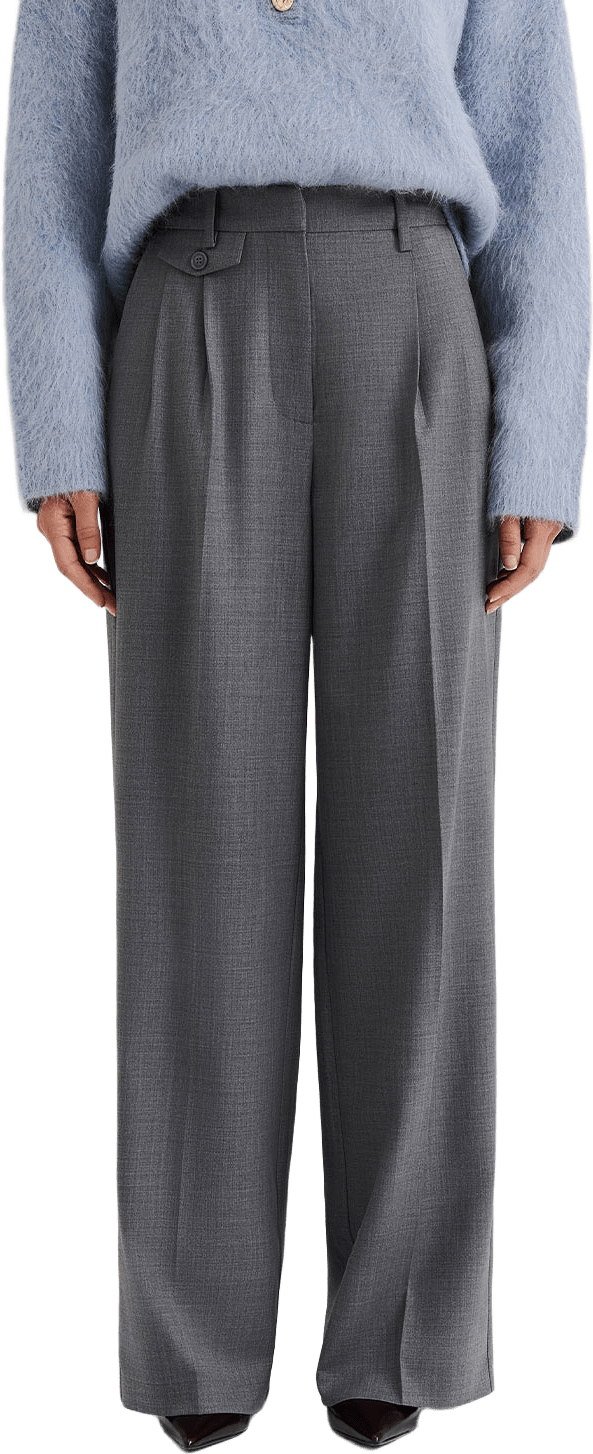Yana Tailored Wide Pants, från Malina, i färgen Grey.