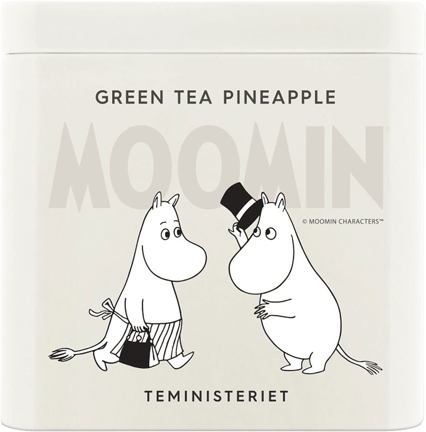 Moomin Green Tea Pineapple Tin, från Teministeriet, i färgen Canvas.