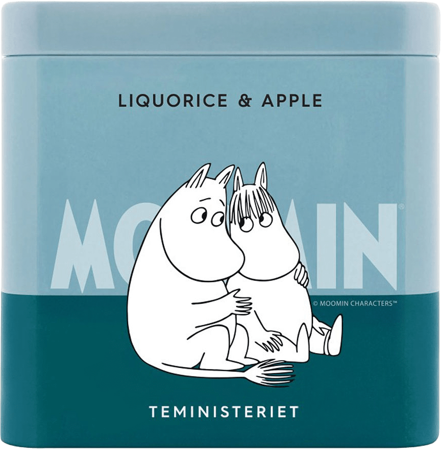 Moomin Liquorice & Apple Ekologisk Tin, från Teministeriet, i färgen Turkos.