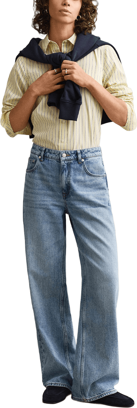 Regular Fit Classic Striped Poplin Shirt, från GANT, i färgen Vanilla Yellow.