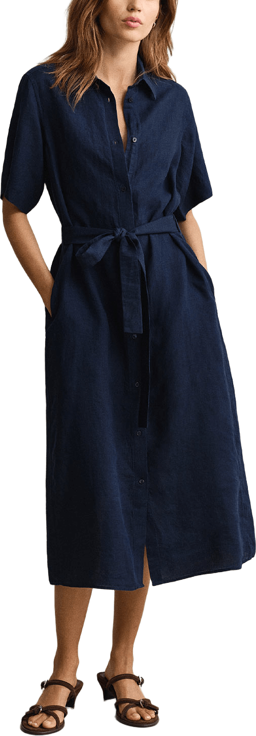 Linen Shirt Dress, från GANT, i färgen Evening Blue.
