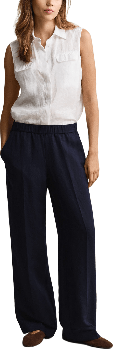 Linen Blend Pants, från GANT, i färgen Evening Blue.