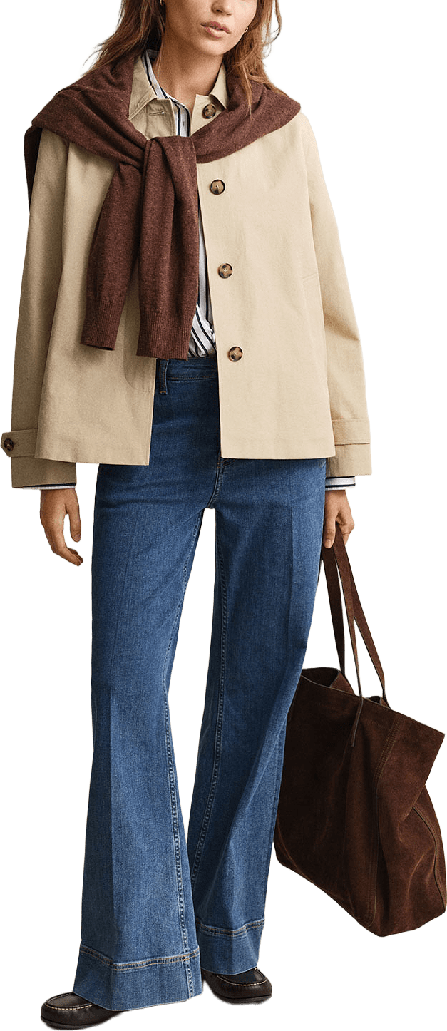 Short Car Coat, från GANT, i färgen Oat Beige.