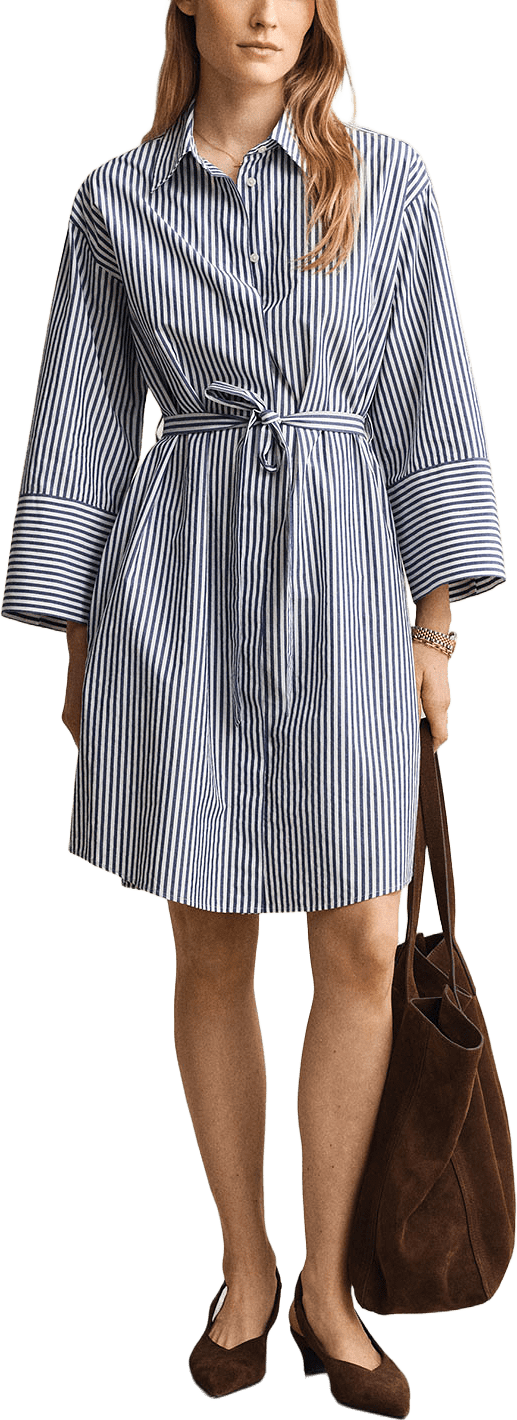 Striped Poplin Shirt Dress, från GANT, i färgen Rich Navy.