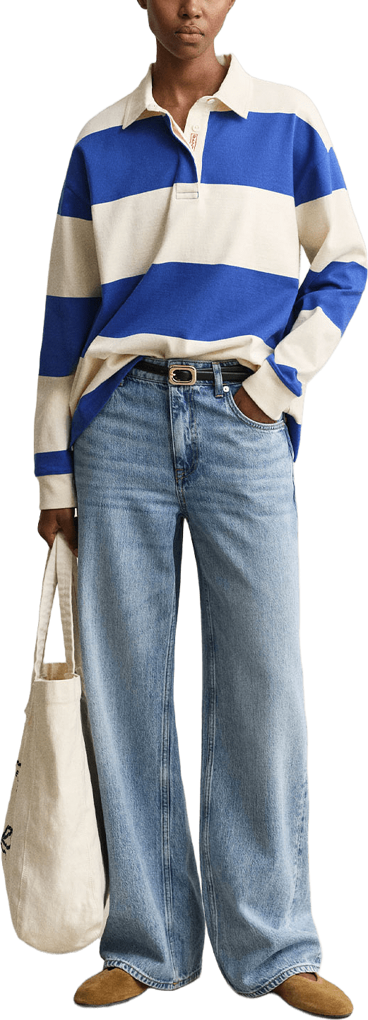 Striped Cotton Heavy Rugger, från GANT, i färgen Royal Blue.