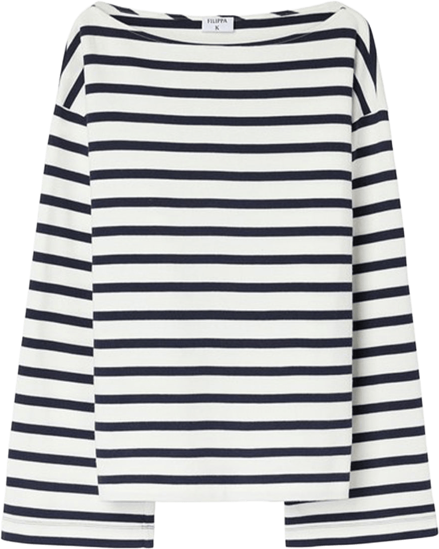 Cotton Mariner Top, från Filippa K, i färgen White/Navy.