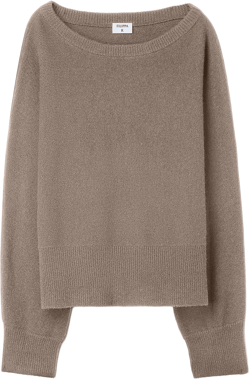 wool yak boatneck sweater, från Filippa K, i färgen Taupe Beige.