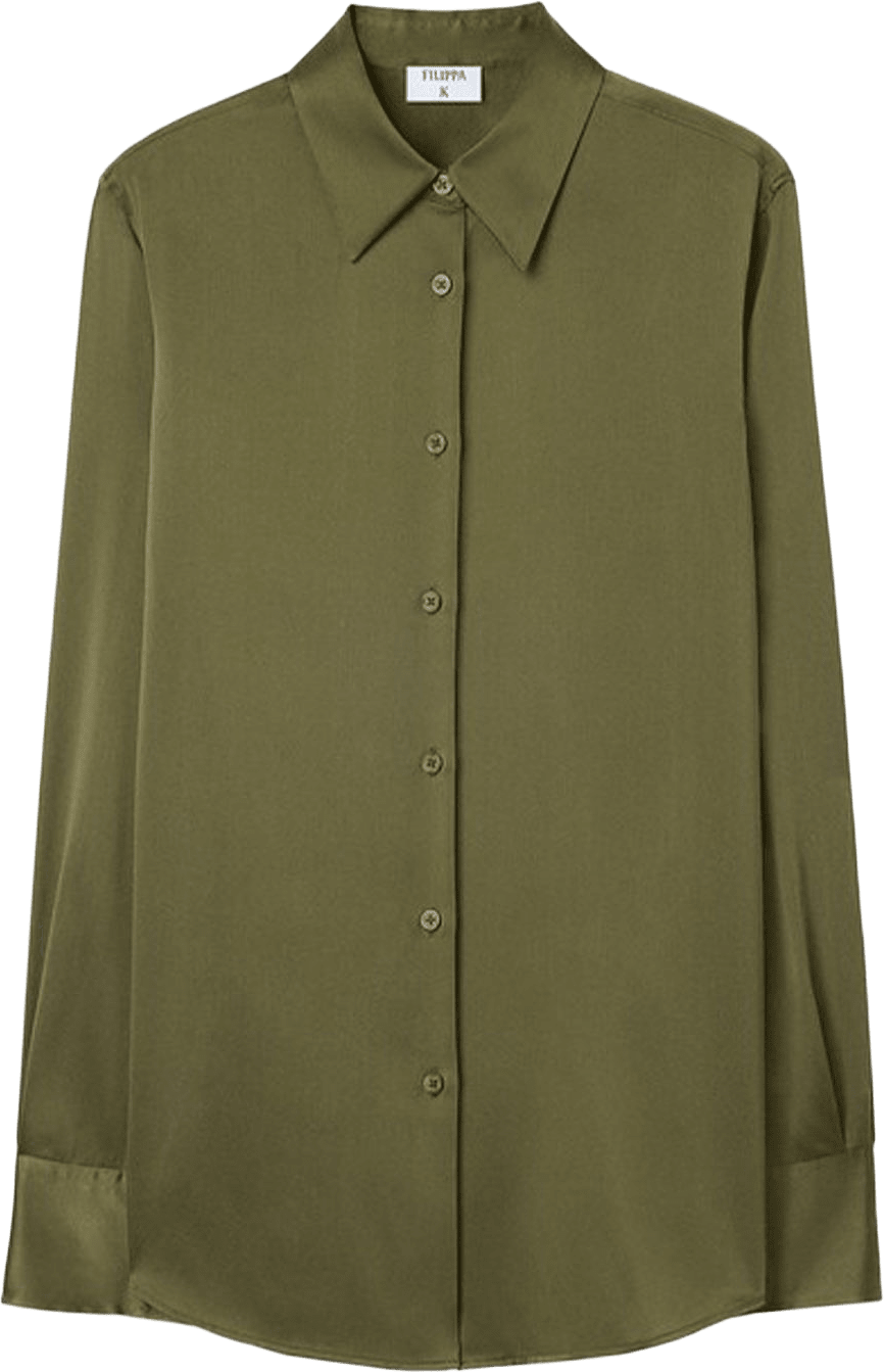 silk shirt, från Filippa K, i färgen Laurel Green.