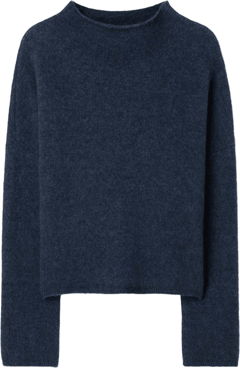 Mika Yak Funnelneck Sweater, från Filippa K, i färgen Night Teal.