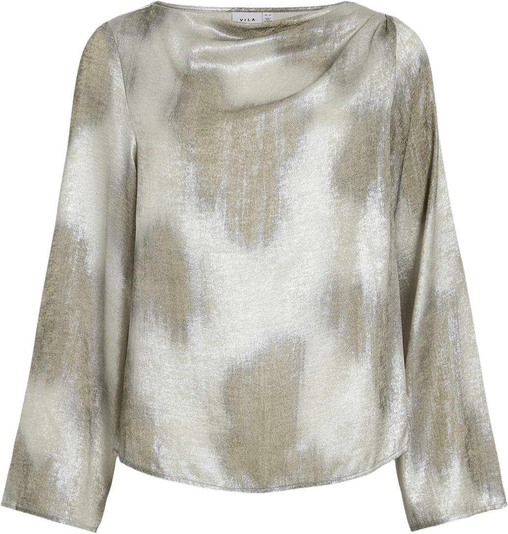 VILYDIA L/S TOP, från Vila, i färgen Smoke Green Grey/Birch Shimmer.