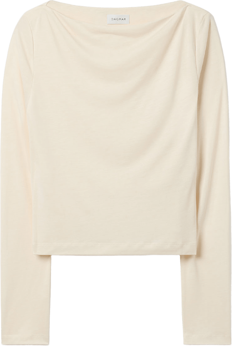 LS SQUARE NECK TOP, från Dagmar, i färgen Cream White.