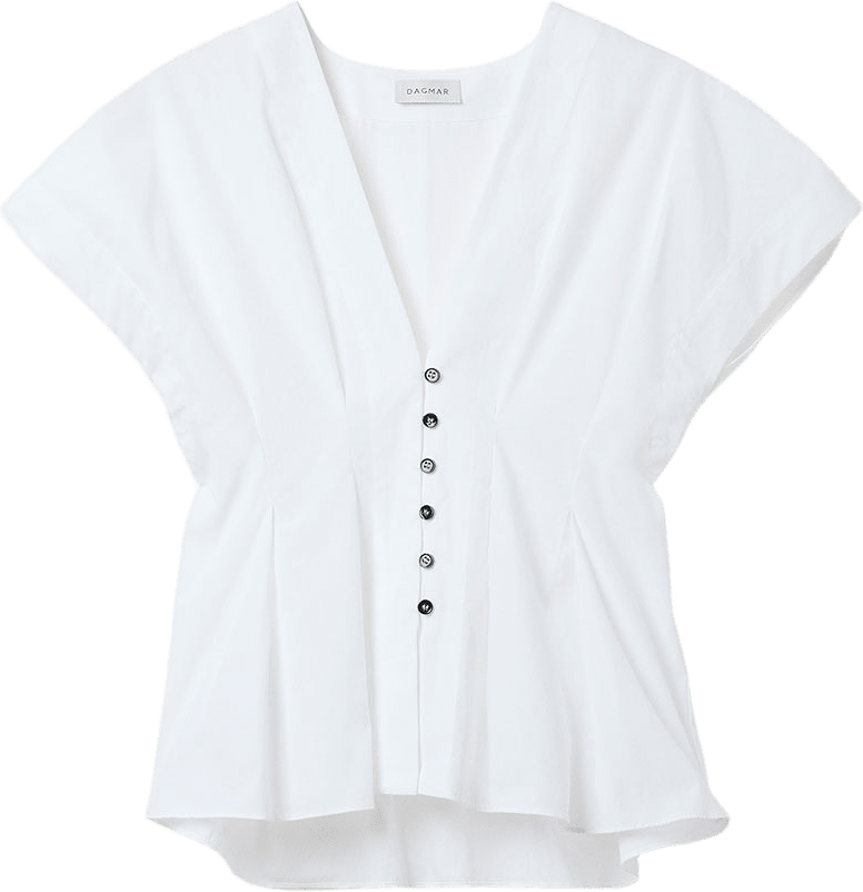 CINCHED COTTON TOP, från Dagmar, i färgen White.