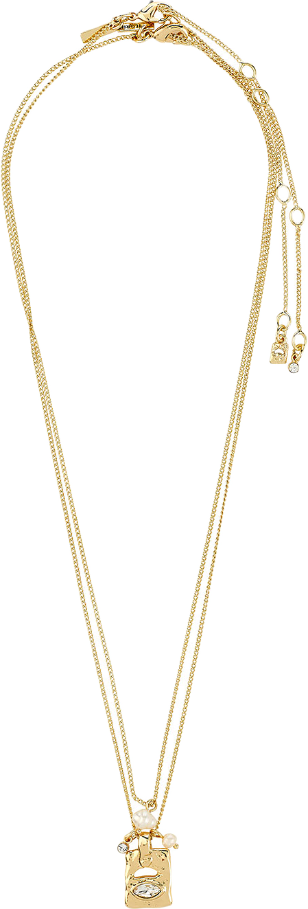FIRE necklace 2-in-1 set, gold-plated, från Pilgrim, i färgen Gold Plated.