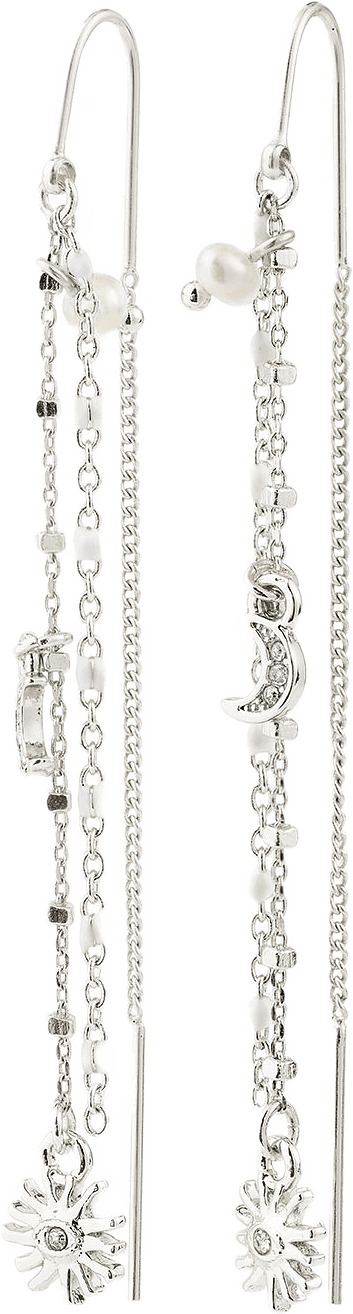 MYLAN chain earrings silver-plated, från Pilgrim, i färgen Silver Plated.