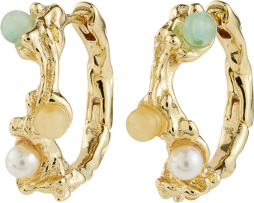 IRIS hoop earrings gold-plated, från Pilgrim, i färgen Gold Plated.