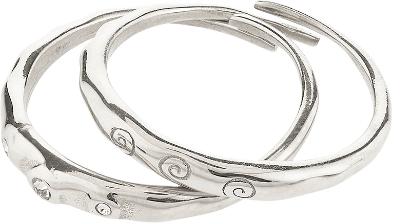 FIRE ring 2-in-1 set, silver-plated, från Pilgrim, i färgen Silver Plated.