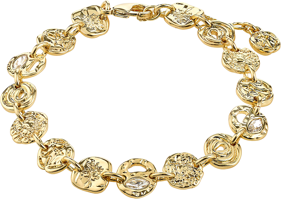 FIRE bracelet gold-plated, från Pilgrim, i färgen Gold Plated.