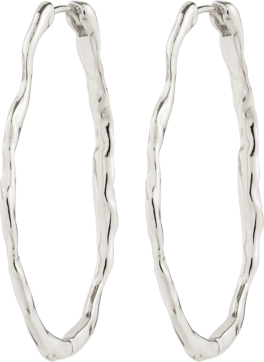 TIMBER hoop earrings silver-plated, från Pilgrim, i färgen Silver Plated.