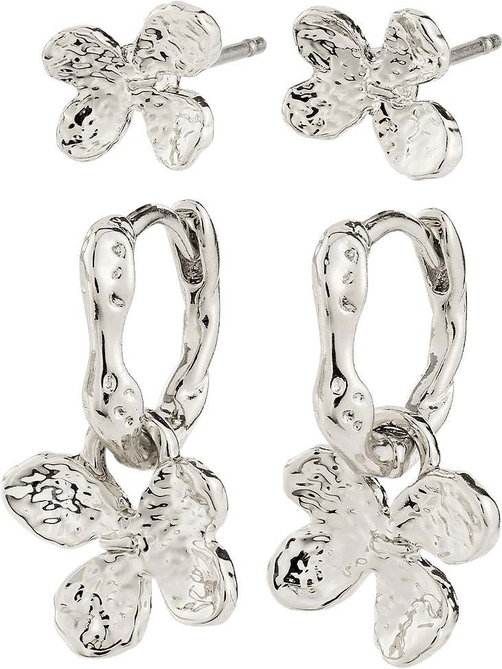 AJANI earrings 2-in-1 set, silver-plated, från Pilgrim, i färgen Silver Plated.