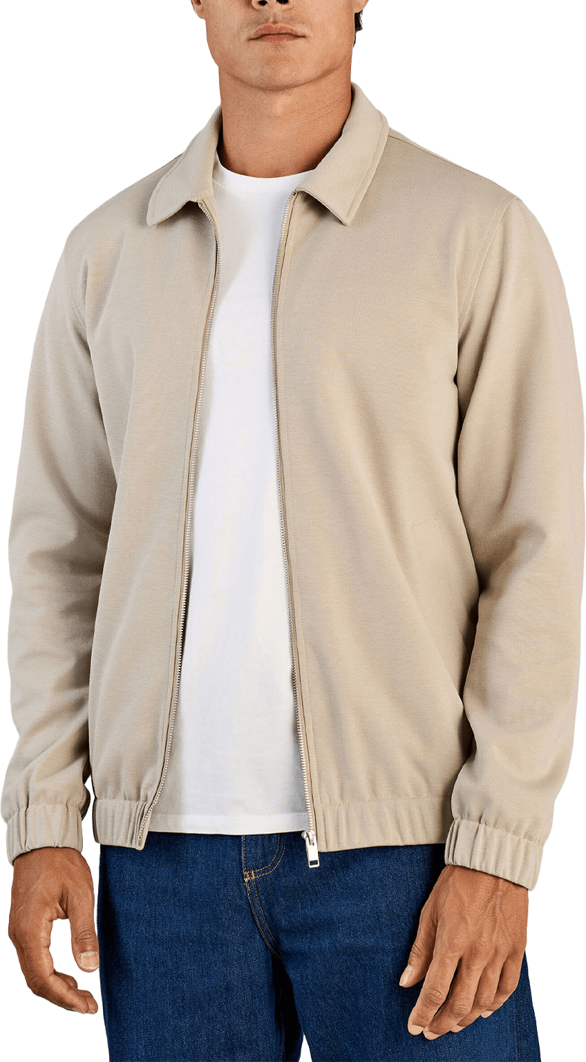 Superflex zip-through Jacket, från Lindbergh, i färgen Lt Stone.