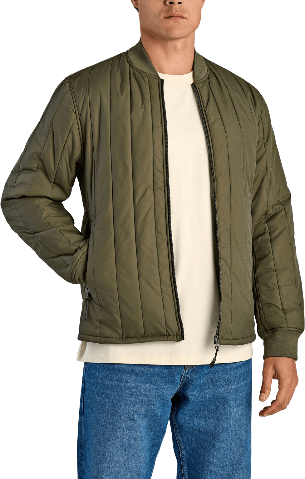 Quilted Jacket, från Lindbergh, i färgen Army.