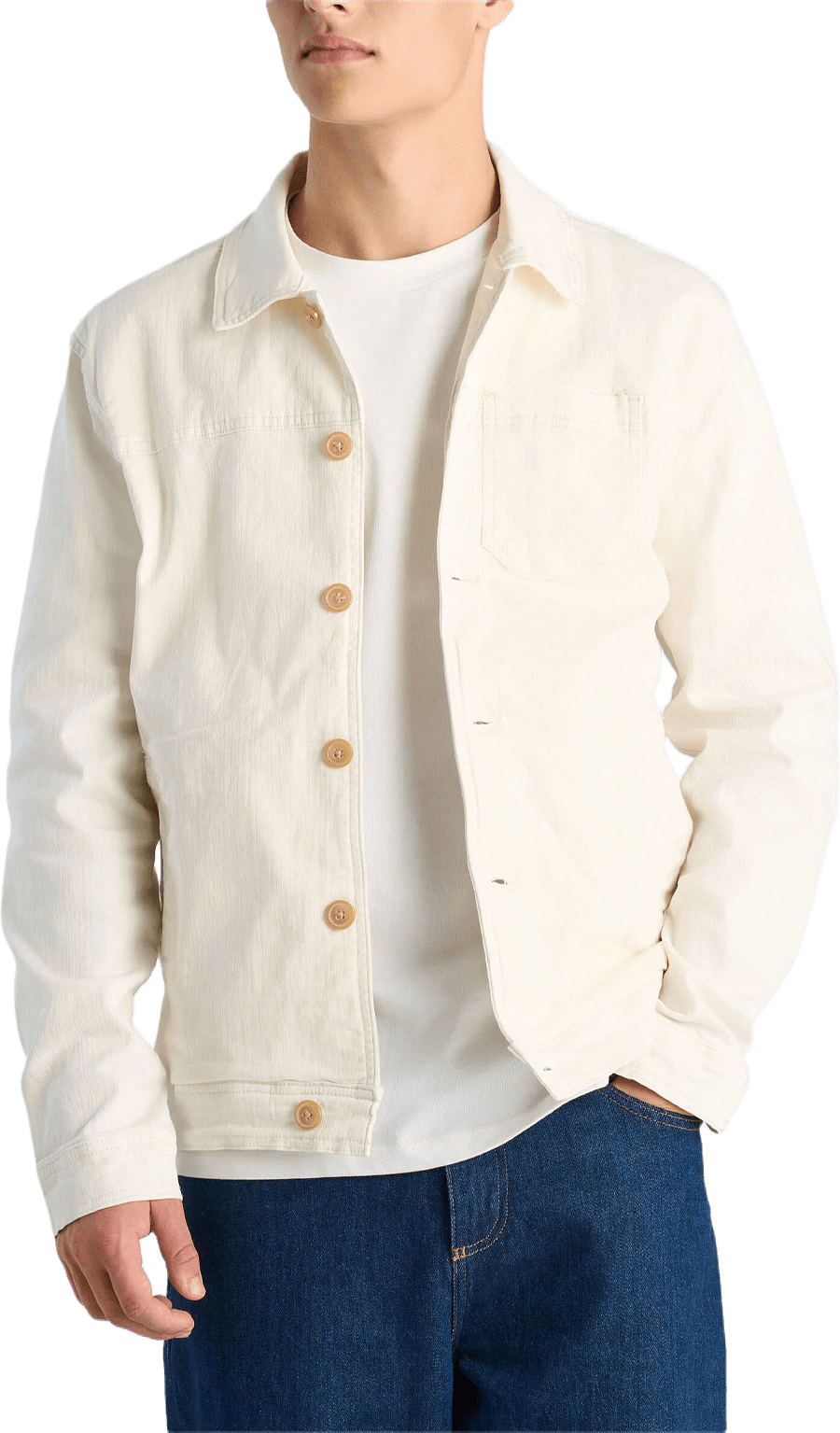 Lindbergh Cropped length overshirt Overshirt, från Lindbergh, i färgen Cream White.