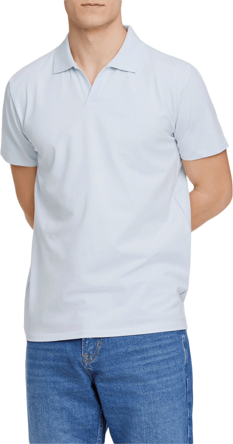 Stretch polo shirt S/S Polo, från Lindbergh, i färgen Pastel Blue.