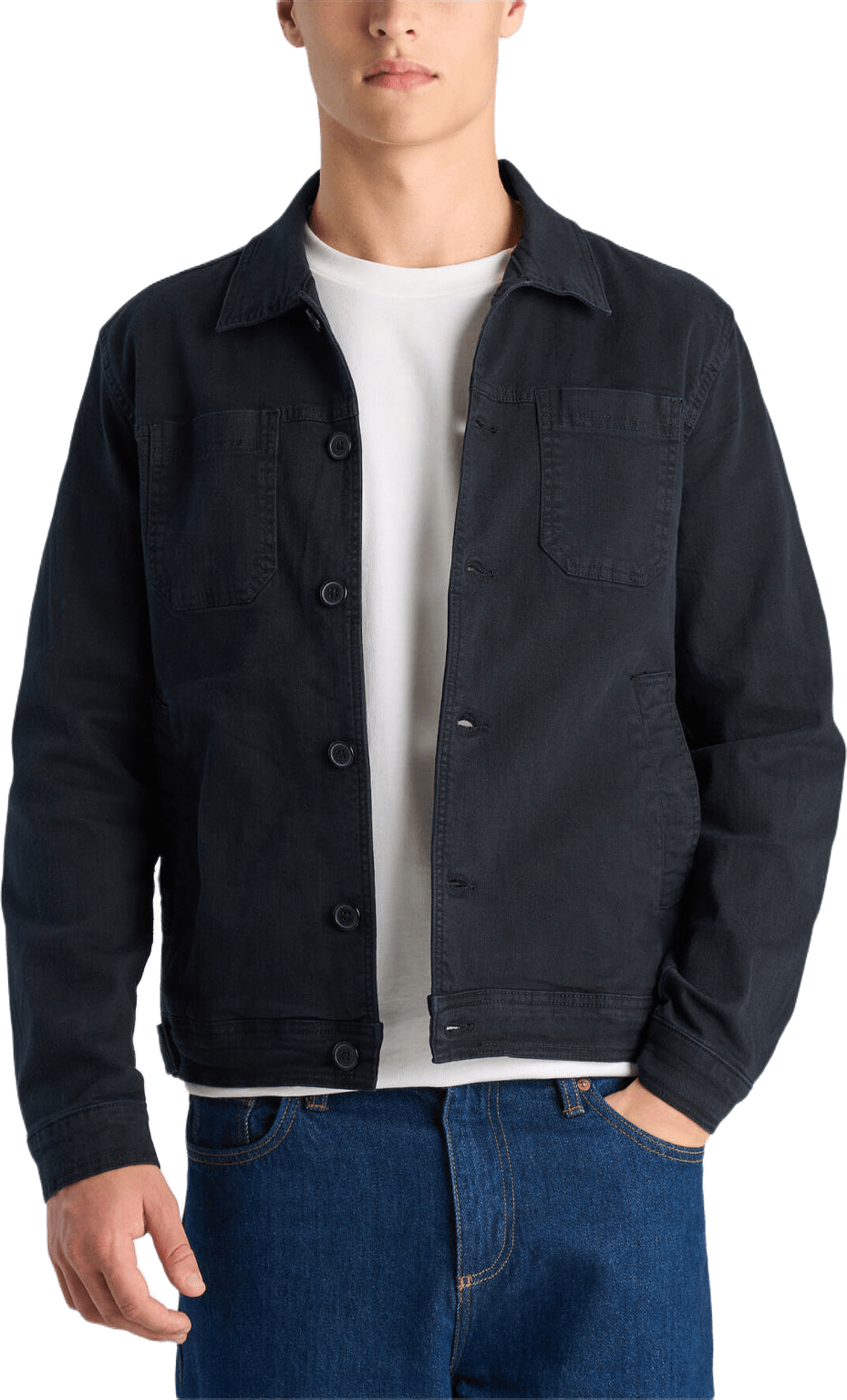 Twill Overshirt, från Lindbergh, i färgen Black.