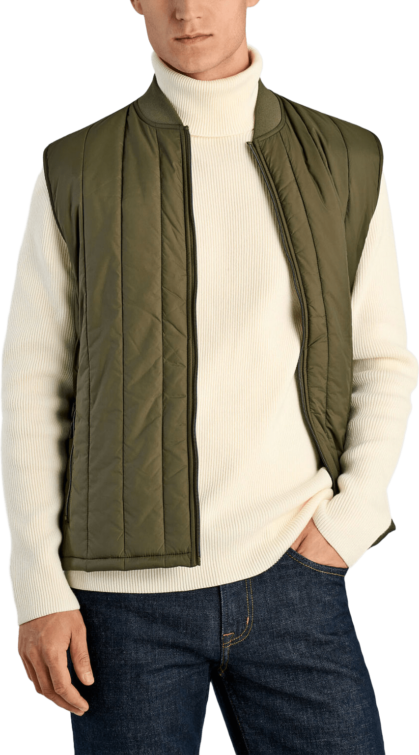 Quilted Waistcoat, från Lindbergh, i färgen Army.
