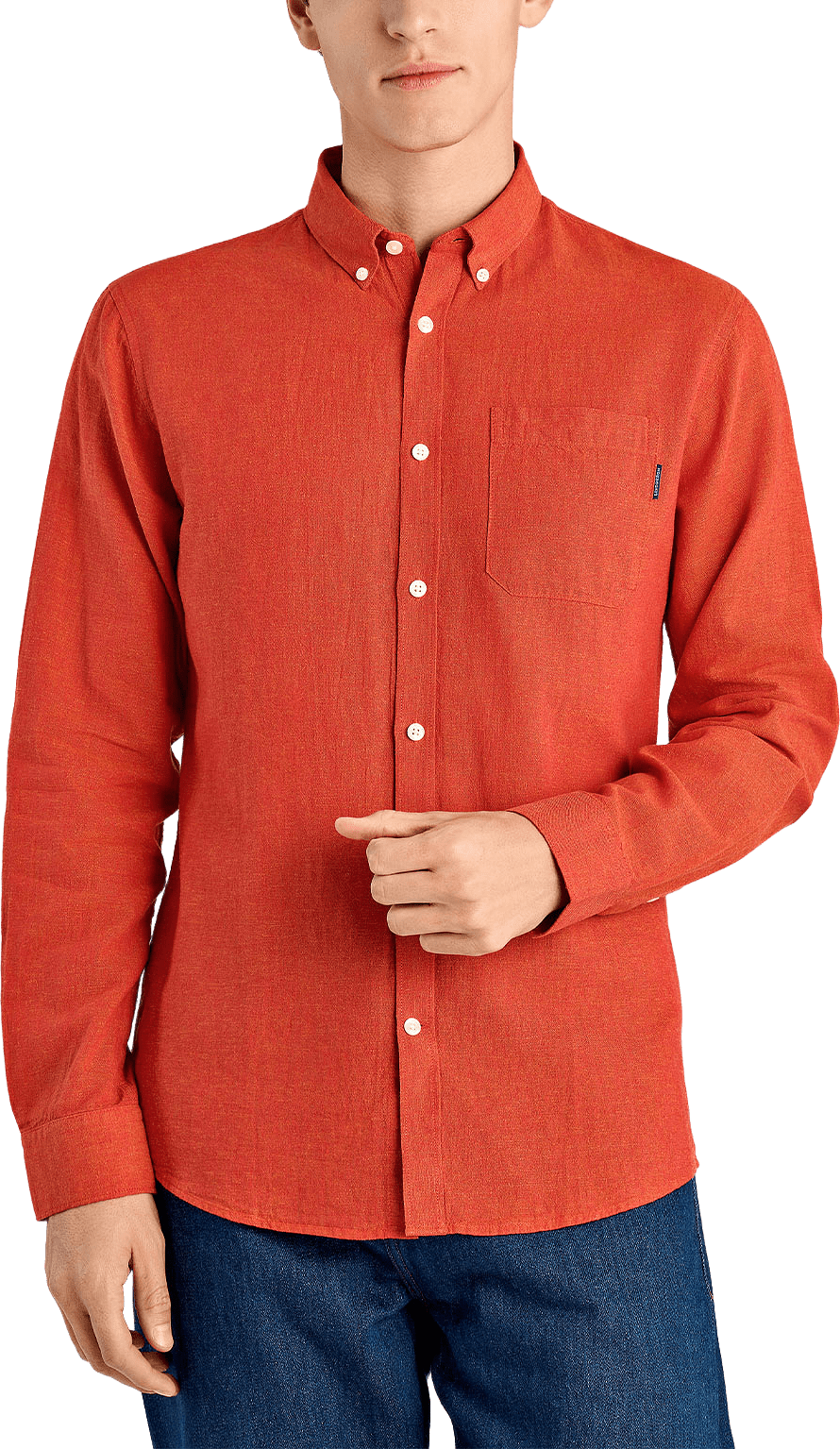 Lindbergh Shirt L/S, från Lindbergh, i färgen Coral Orange.