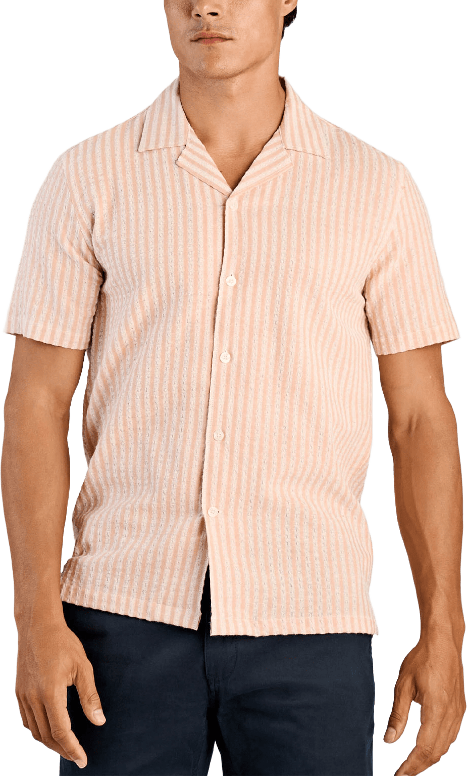 Cotton structure Shirt, från Lindbergh, i färgen Baked Rose.