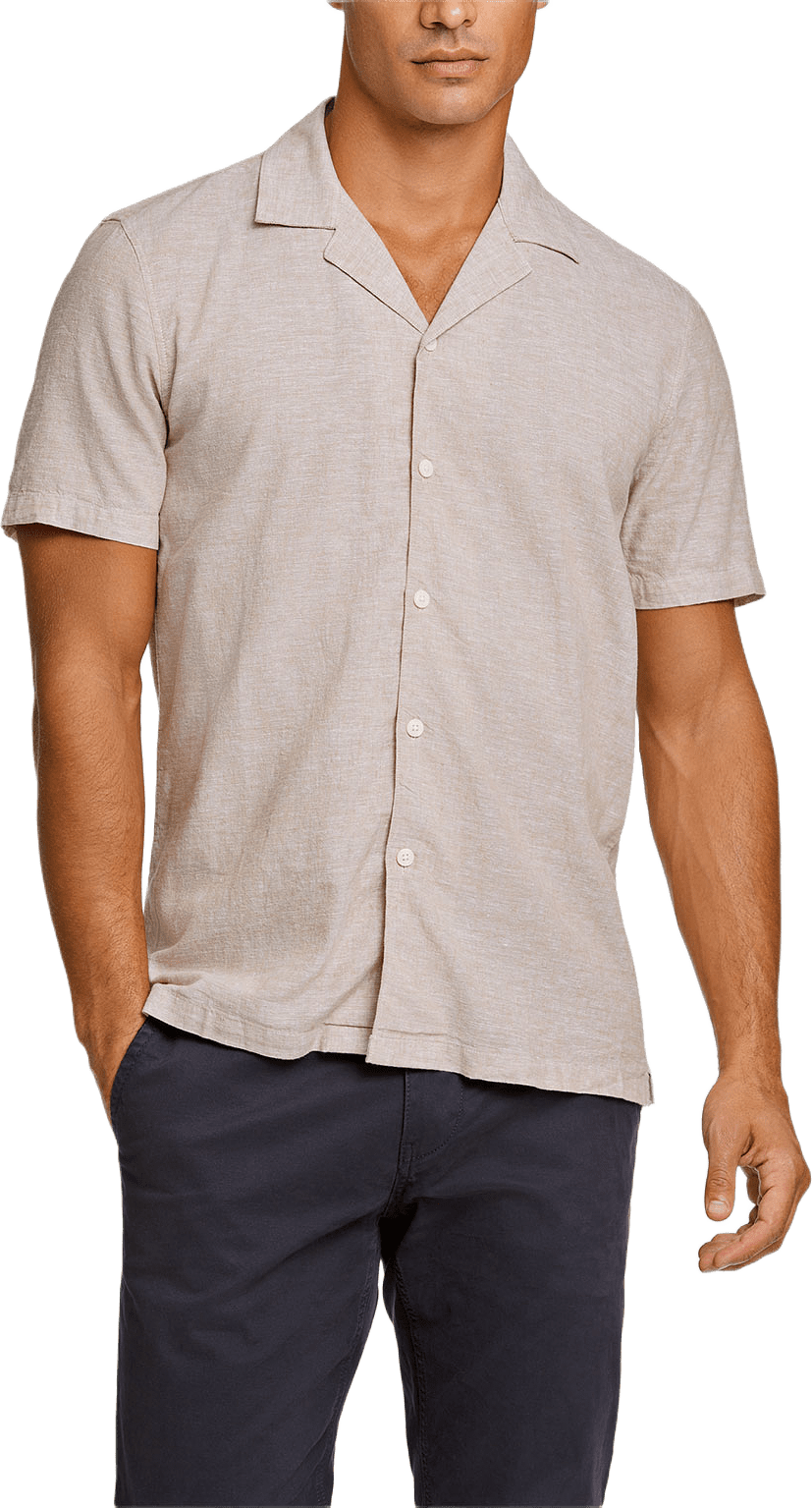 Casual Linen Blend Resort S/S, från Lindbergh, i färgen Sand.