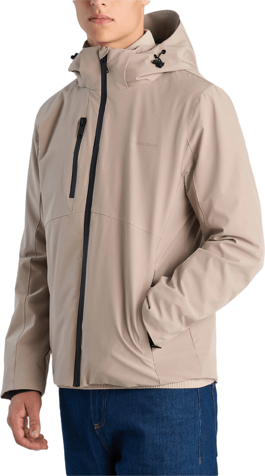Short parka Jacket, från Lindbergh, i färgen Stone.