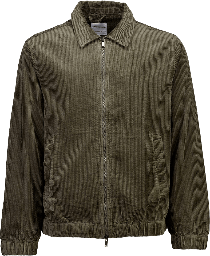 Lindbergh Corduroy zip Jacket, från Lindbergh, i färgen Dusty Army.