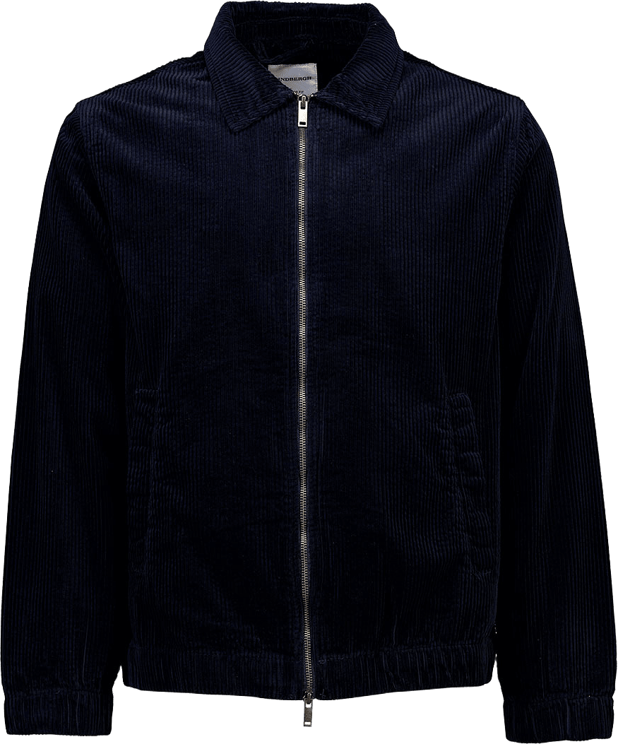 Lindbergh Corduroy zip Jacket, från Lindbergh, i färgen Navy.