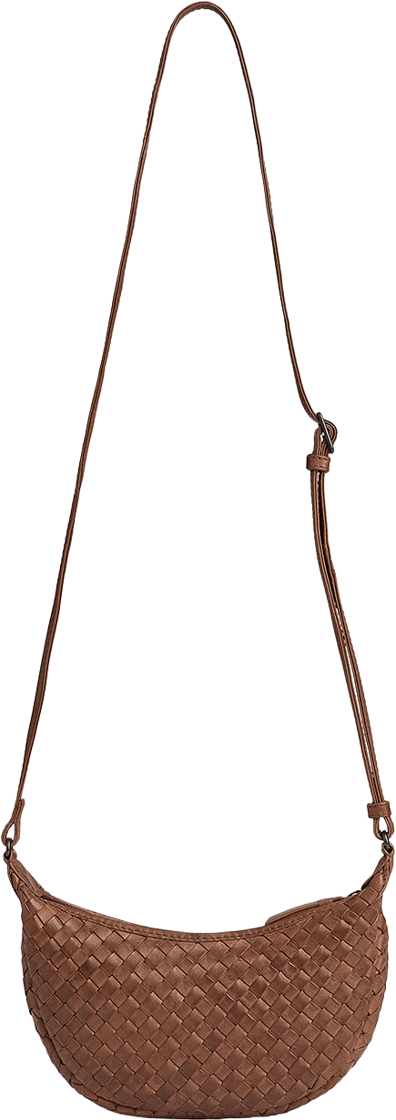 Gaby Crossbody Bag Weave, från Markberg, i färgen Cognac.