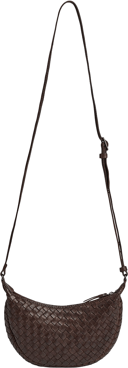 Gaby Crossbody Bag Weave, från Markberg, i färgen Dark Brown.