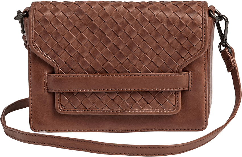 Vanya Crossbodu Bag Weave, från Markberg, i färgen Cognac.