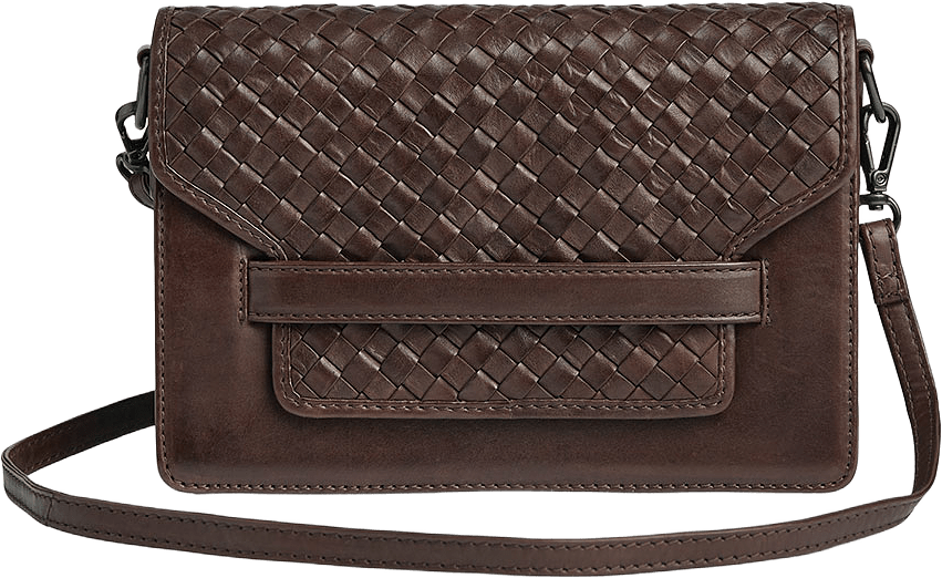 Arabella Crossbody Bag Weave, från Markberg, i färgen Dark Brown.
