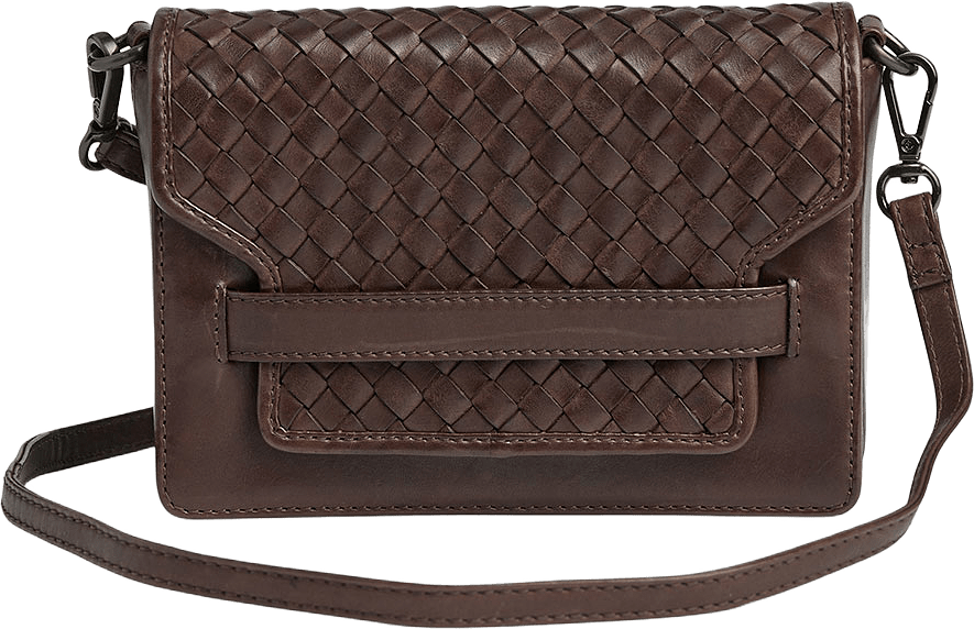 Vanya Crossbodu Bag Weave, från Markberg, i färgen Dark Brown.