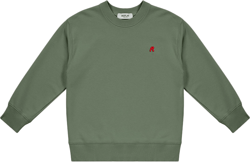 Oversized Crewneck Sweater, från Replay, i färgen Olive.
