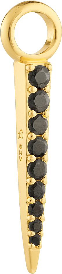 Signature Petite Spike Pendant, från Charlotte Bonde STHLM, i färgen Gold/Black Spinel.