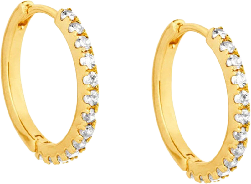 Irma Eternity Hoops Earrings, från Charlotte Bonde STHLM, i färgen Gold/Rock Crystal.
