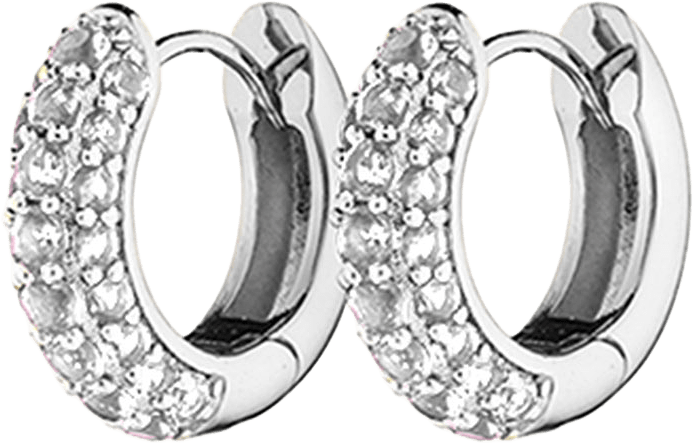 Timeless Tiny Hoops, från Charlotte Bonde STHLM, i färgen Silver/Rock Crystal.