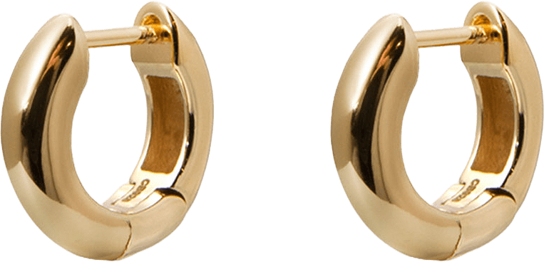 Timeless Tiny Hoops, från Charlotte Bonde STHLM, i färgen Gold.