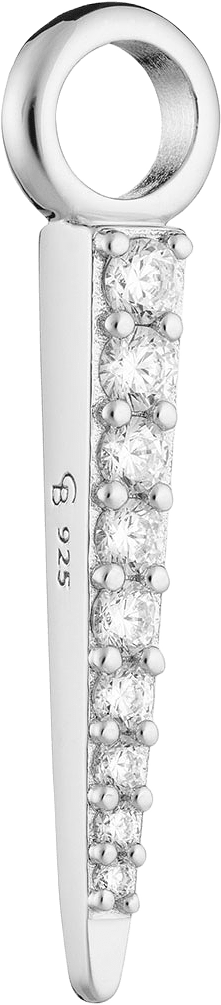 Signature Petite Spike Pendant, från Charlotte Bonde STHLM, i färgen Silver/Rock Crystal.