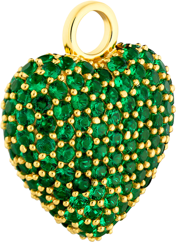 Signature Eternal Heart Pendant, från Charlotte Bonde STHLM, i färgen Gold/ Green Spinel.