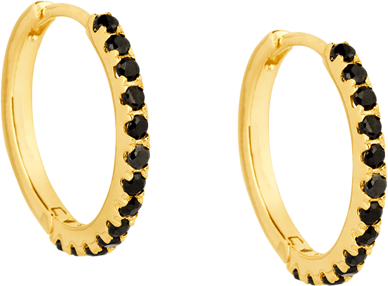 Irma Eternity Hoops, från Charlotte Bonde STHLM, i färgen Gold/Obsidian.