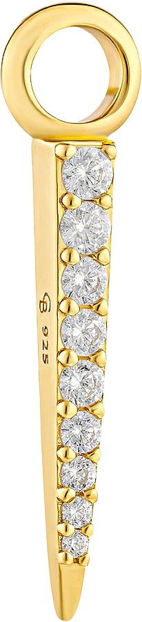 Signature Petite Spike Pendant, från Charlotte Bonde STHLM, i färgen Gold/Rock Crystal.