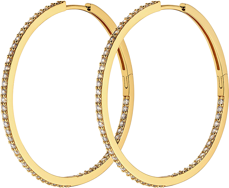 Irma Eternity Amazon Hoops, från Charlotte Bonde STHLM, i färgen Gold/ Rock Crystal.